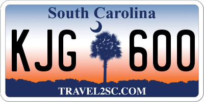 SC license plate KJG600