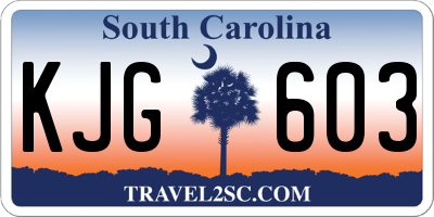 SC license plate KJG603