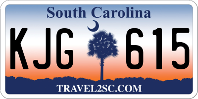SC license plate KJG615