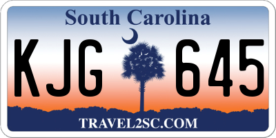 SC license plate KJG645