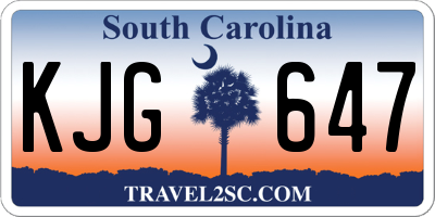 SC license plate KJG647
