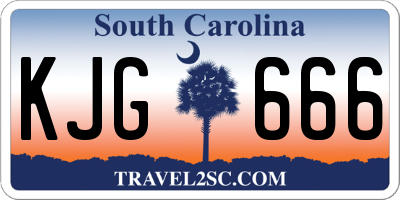 SC license plate KJG666