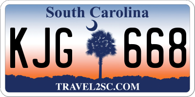 SC license plate KJG668