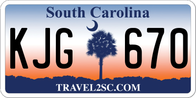 SC license plate KJG670