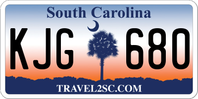 SC license plate KJG680