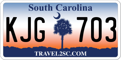 SC license plate KJG703