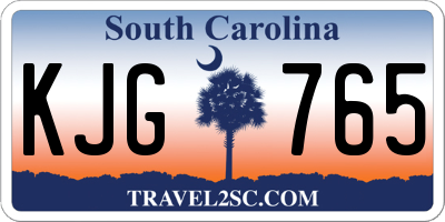 SC license plate KJG765