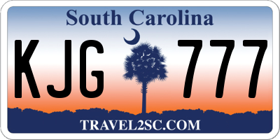 SC license plate KJG777