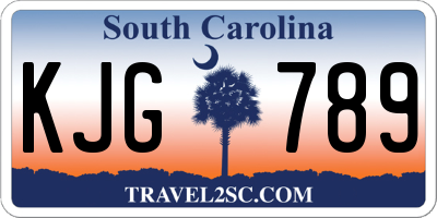 SC license plate KJG789