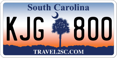 SC license plate KJG800
