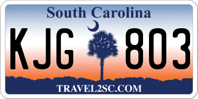 SC license plate KJG803
