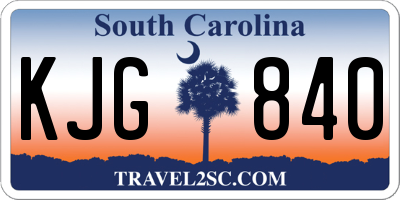 SC license plate KJG840