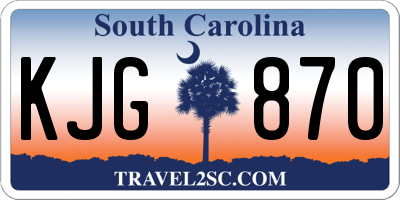 SC license plate KJG870
