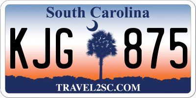 SC license plate KJG875