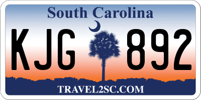 SC license plate KJG892