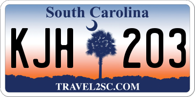 SC license plate KJH203