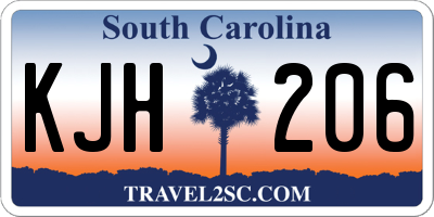 SC license plate KJH206