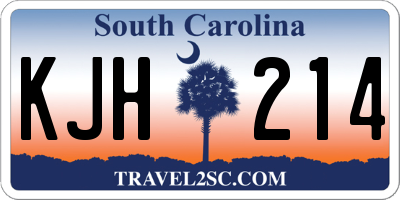 SC license plate KJH214