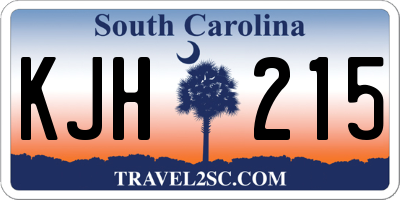 SC license plate KJH215