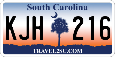 SC license plate KJH216