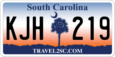 SC license plate KJH219