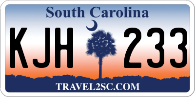 SC license plate KJH233