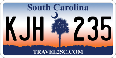 SC license plate KJH235