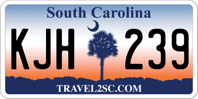 SC license plate KJH239