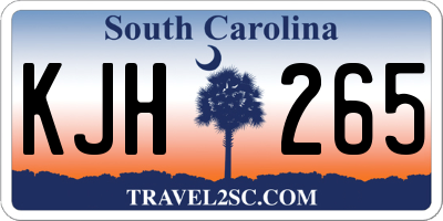SC license plate KJH265