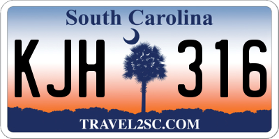 SC license plate KJH316