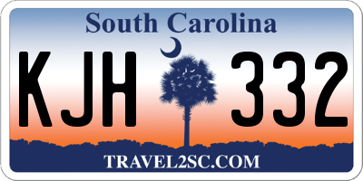 SC license plate KJH332