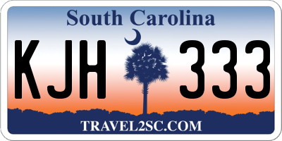 SC license plate KJH333