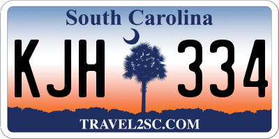 SC license plate KJH334