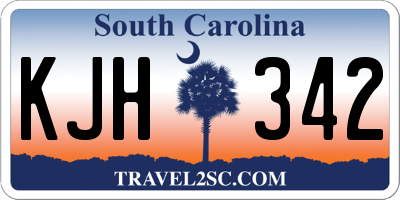 SC license plate KJH342