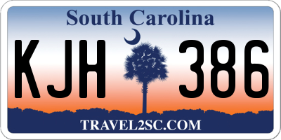 SC license plate KJH386