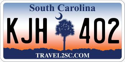 SC license plate KJH402