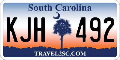 SC license plate KJH492