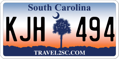 SC license plate KJH494
