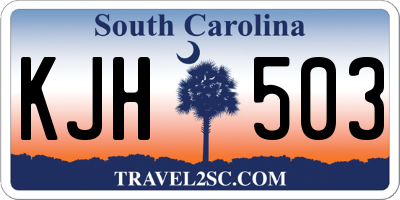 SC license plate KJH503