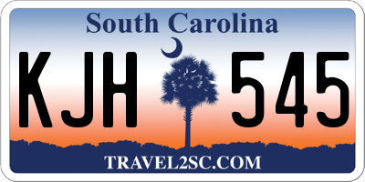 SC license plate KJH545