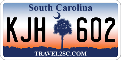 SC license plate KJH602
