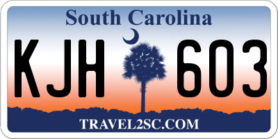SC license plate KJH603