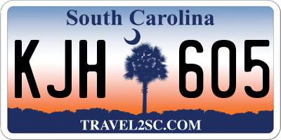 SC license plate KJH605