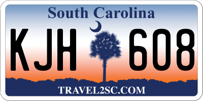 SC license plate KJH608