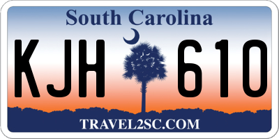 SC license plate KJH610