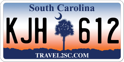 SC license plate KJH612