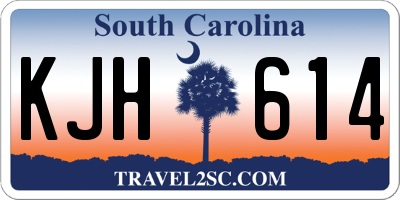 SC license plate KJH614