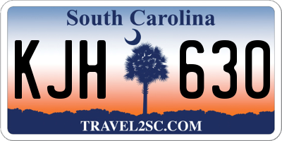 SC license plate KJH630