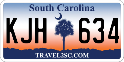 SC license plate KJH634