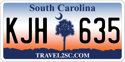 SC license plate KJH635